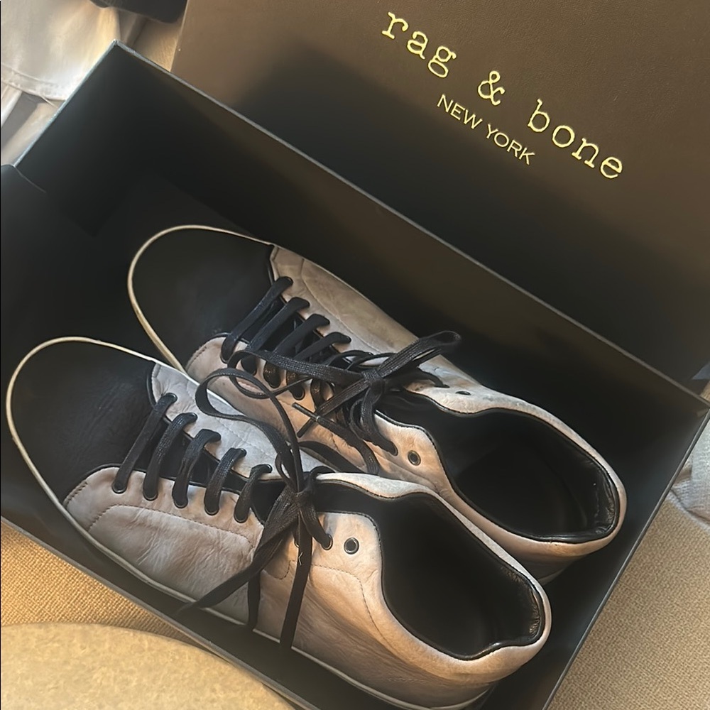Rag & Bone Black and Gray Kent Sneakers